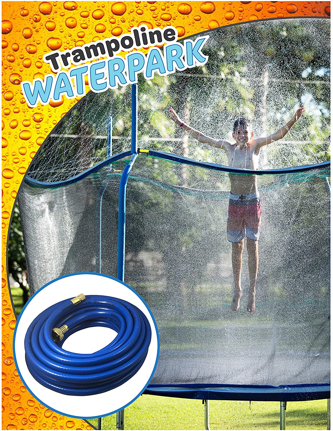Trampoline Waterpark Heavy Duty Sprinkler Hose for Boys, Girls and Adults