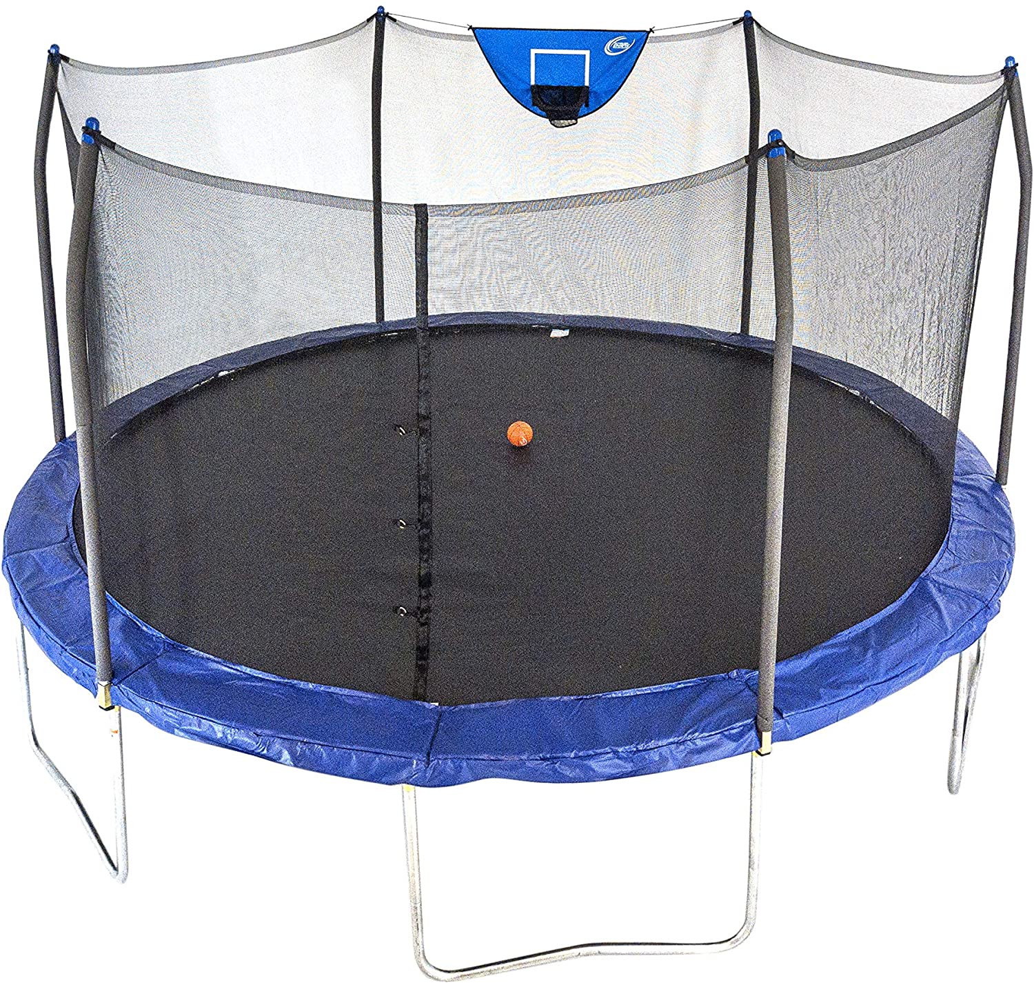 Skywalker Trampolines 15-Feet Jump N' Dunk Trampoline with Safety Enclosure and Basketball Hoop